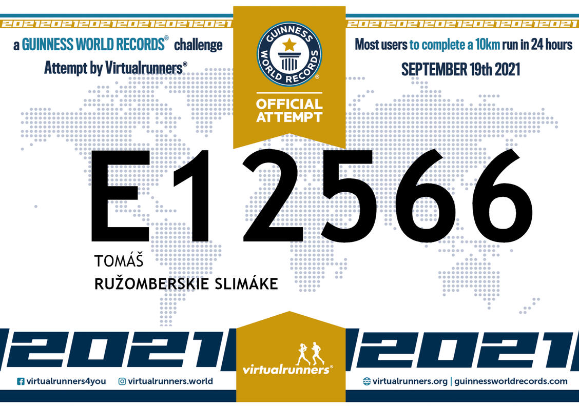 Tomáš Lubelec - GWR Official Attempt Starting Number - Most users to complete a remote 10km in 24h