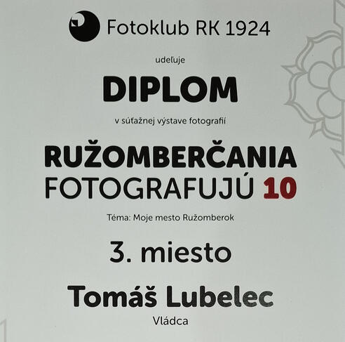 Tomáš Lubelec - Diplom za 3. miesto, Ružomberčania fotografujú X., 2025.